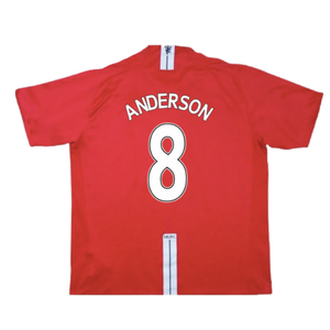 Manchester United 2007-09 Home Shirt (Very Good) (Anderson 8)_1