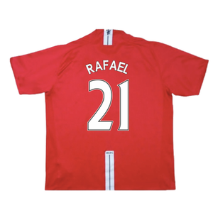 Manchester United 2007-09 Home Shirt (XL) (Excellent) (Rafael 21)_1