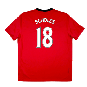 Manchester United 2009-10 Home Shirt (S) (Excellent) (Scholes 18)_1