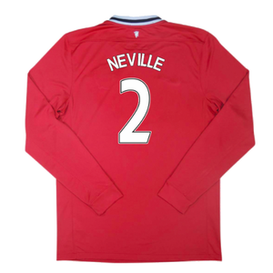 Manchester United 2011-12 Long Sleeve Home Shirt (S) (Very Good) (NEVILLE 2)_1