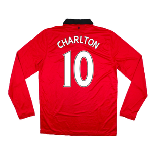 Manchester United 2013-14 Home Long Sleeve Shirt (L) (Mint) (Charlton 10)_1