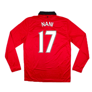 Manchester United 2013-14 Home Long Sleeve Shirt (XL) (Mint) (Nani 17)_1