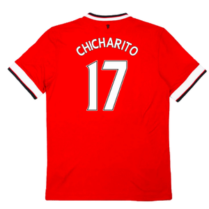 Manchester United 2014-15 Home Shirt (L) (Very Good) (Chicharito 17)_1