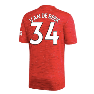 Manchester United 2020-21 Home Shirt (Excellent) (VAN DE BEEK 34)_1