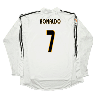 Real Madrid 2003-04 Home Long Sleeve Shirt (M) (Mint) (Ronaldo 7)_1