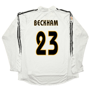 Real Madrid 2004-05 Long Sleeve Home Shirt (M) (Excellent) (BECKHAM 23)_1