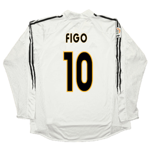 Real Madrid 2004-05 Long Sleeve Home Shirt (M) (Excellent) (Figo 10)_1