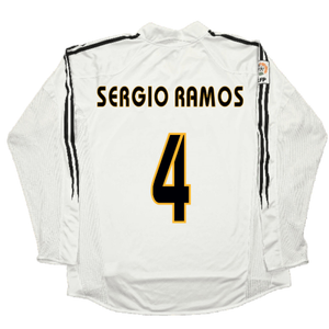 Real Madrid 2004-05 Long Sleeve Home Shirt (M) (Excellent) (SERGIO RAMOS 4)_1