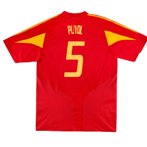 Spain 2004-2006 Home Shirt (L) (Very Good) (Puyol 5)_1