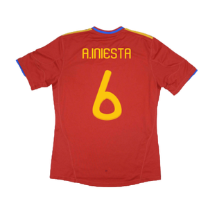 Spain 2010-11 Home Shirt (Excellent) (A.Iniesta 6)_1