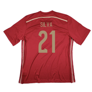 Spain 2014-2015 Home Shirt (World Cup Badge) (L) (Mint) (Silva 21)_1