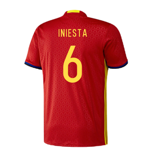 Spain 2016-17 Home Shirt (XS) (Excellent) (Iniesta 6)_1