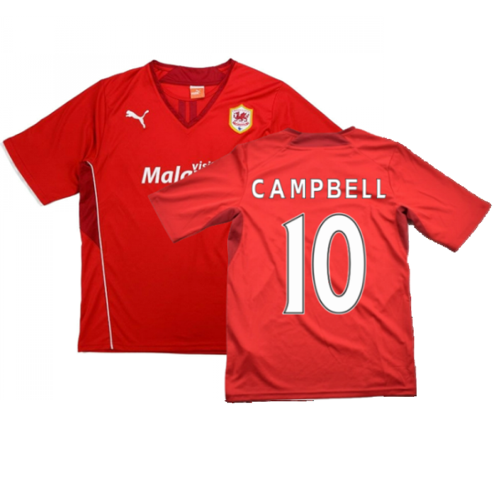 Cardiff 2013-14 Home Shirt ((Very Good) L) (CAMPBELL 10)