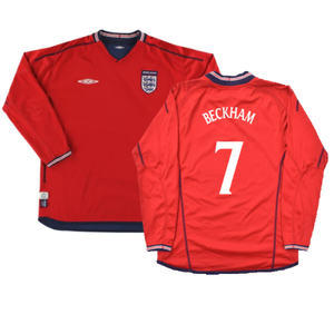 England 2002-04 Long Sleeve Away Shirt (L) (Very Good) (Beckham 7)_0