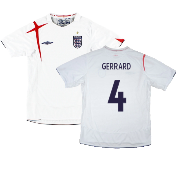 England 2005-2007 Home Shirt (M) (Excellent) (Excellent) (GERRARD 4)