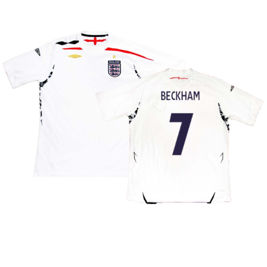 England 2007-09 Home Shirt (Excellent) (BECKHAM 7)_0
