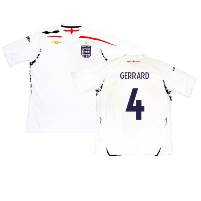 England 2007-09 Home Shirt (L) (Very Good) (GERRARD 4)