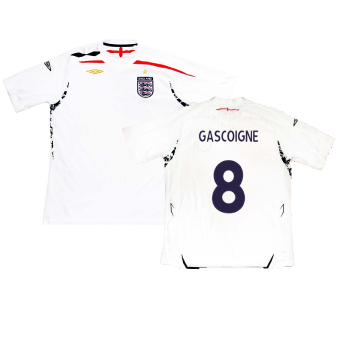 England 2007-09 Home Shirt (M) (Very Good) (GASCOIGNE 8)