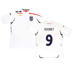 England 2007-09 Home Shirt (M) (Very Good) (ROONEY 9)_0