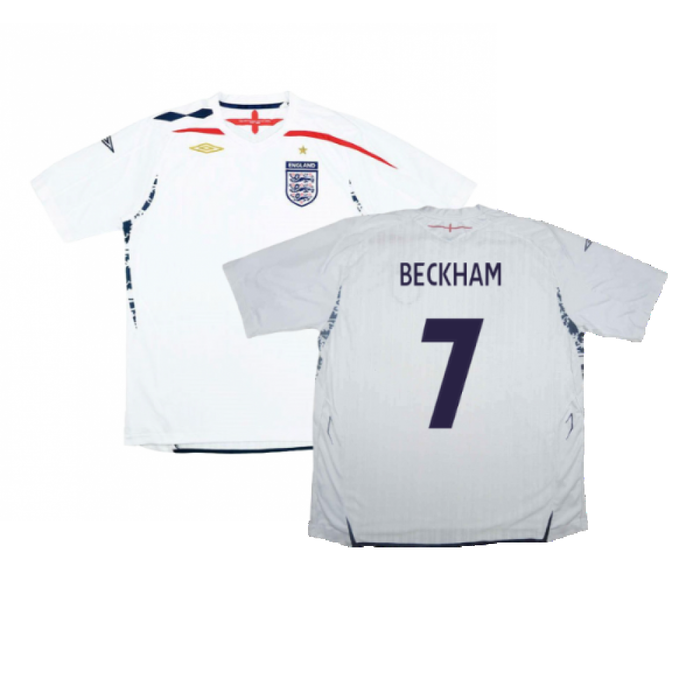 England 2007-09 Home Shirt (S) (Fair) (BECKHAM 7)