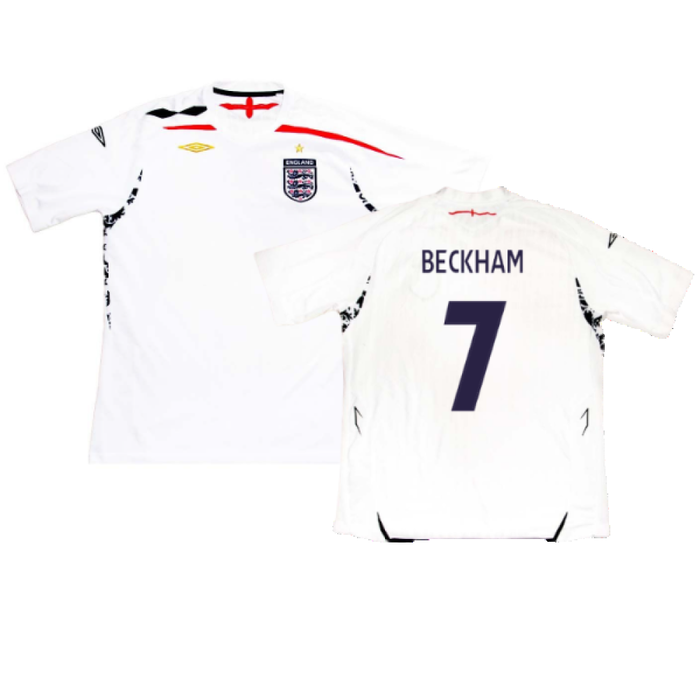 England 2007-09 Home Shirt (XL) (Excellent) (BECKHAM 7)