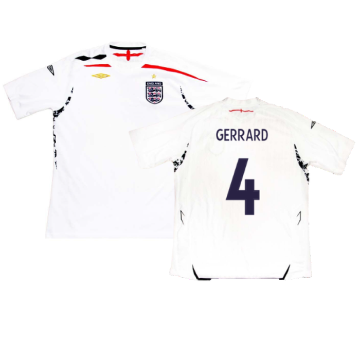 England 2007-09 Home Shirt (XL) (Excellent) (GERRARD 4)