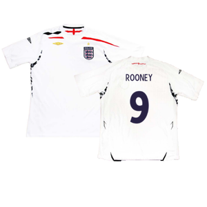 England 2007-09 Home Shirt (XL) (Excellent) (ROONEY 9)_0