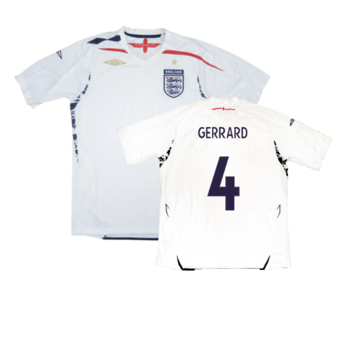 England 2007-09 Home Shirt (XL) (Fair) (GERRARD 4)