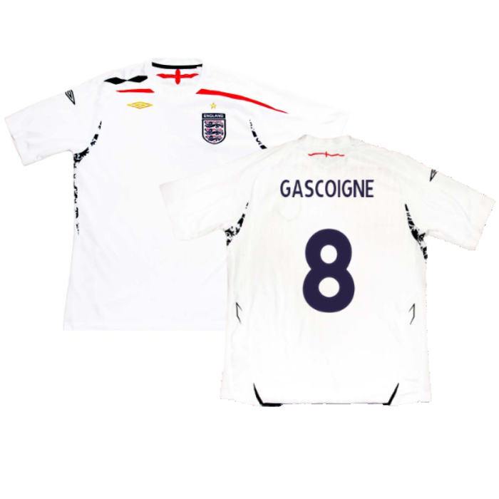 England 2007-09 Home Shirt (XL) (Good) (GASCOIGNE 8)