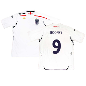 England 2007-09 Home Shirt (XL) (Good) (ROONEY 9)_0