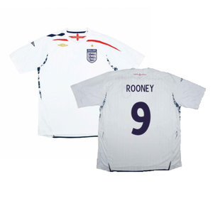 England 2007-09 Home Shirt (XL) (Very Good) (ROONEY 9)_0