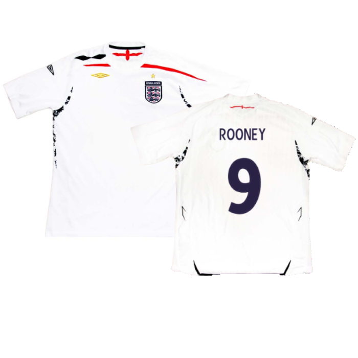 England 2007-09 Home Shirt (XXL) (Fair) (ROONEY 9)