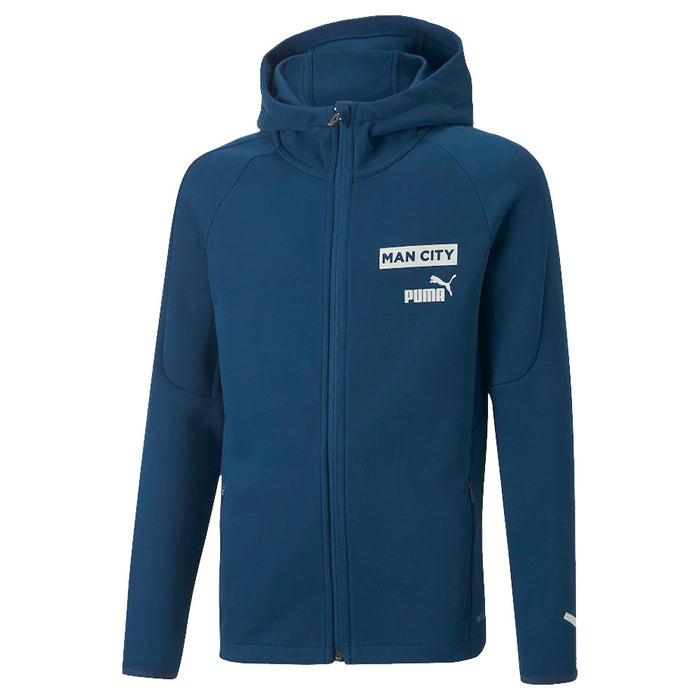 2022-2023 Man City Casuals Hoody Jacket (Blue) - Kids