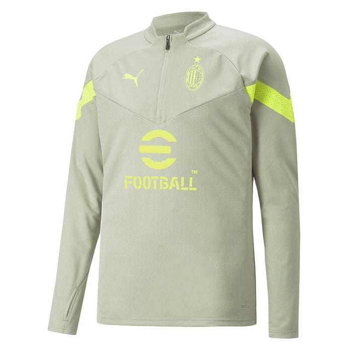 2022-2023 AC Milan Half Zip Training Top (Spring Moss)