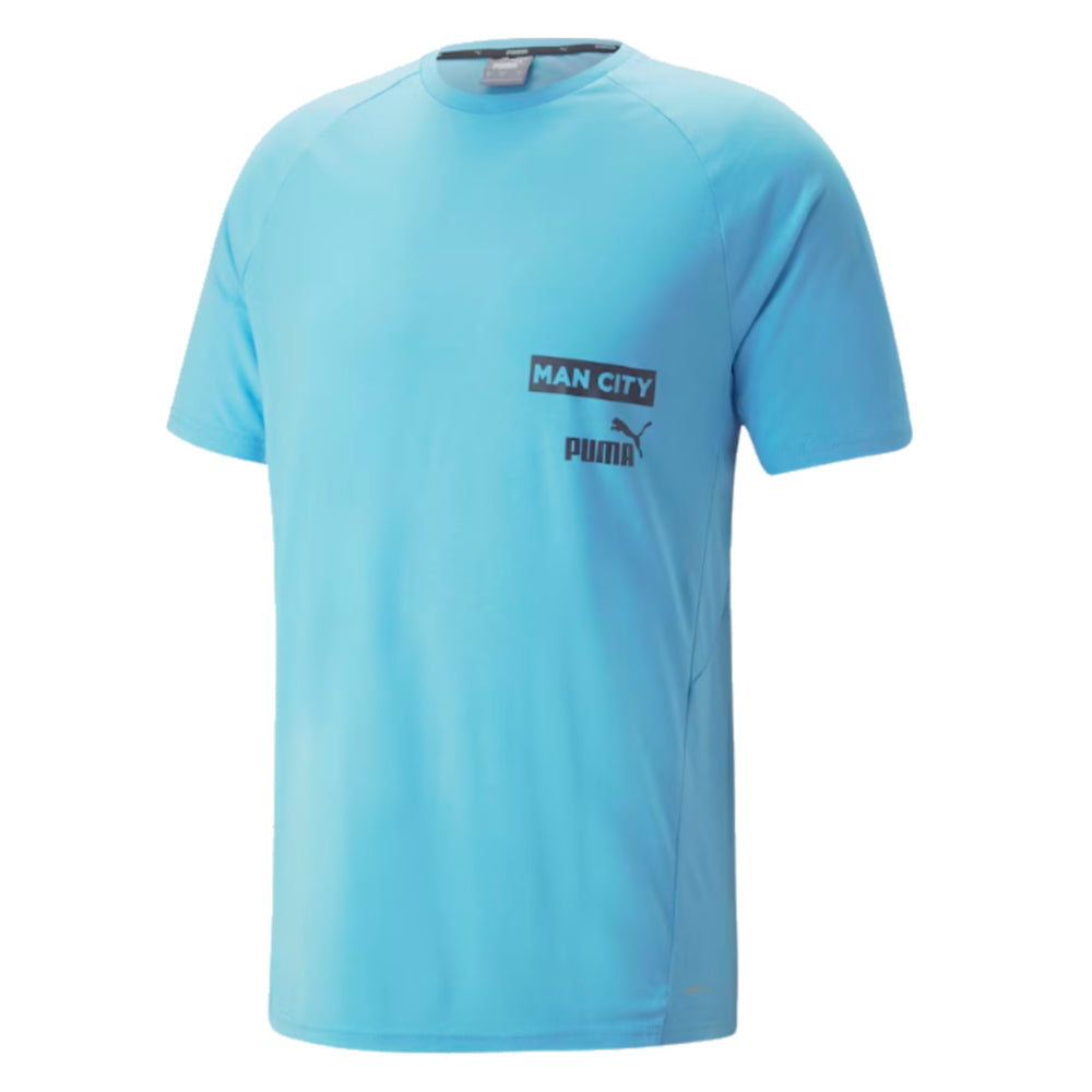 2023-2024 Man City Casuals Tee (Blue Wash) - Kids_0