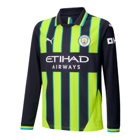 2024-2025 Man City Away Long Sleeve Shirt (Kids)_0