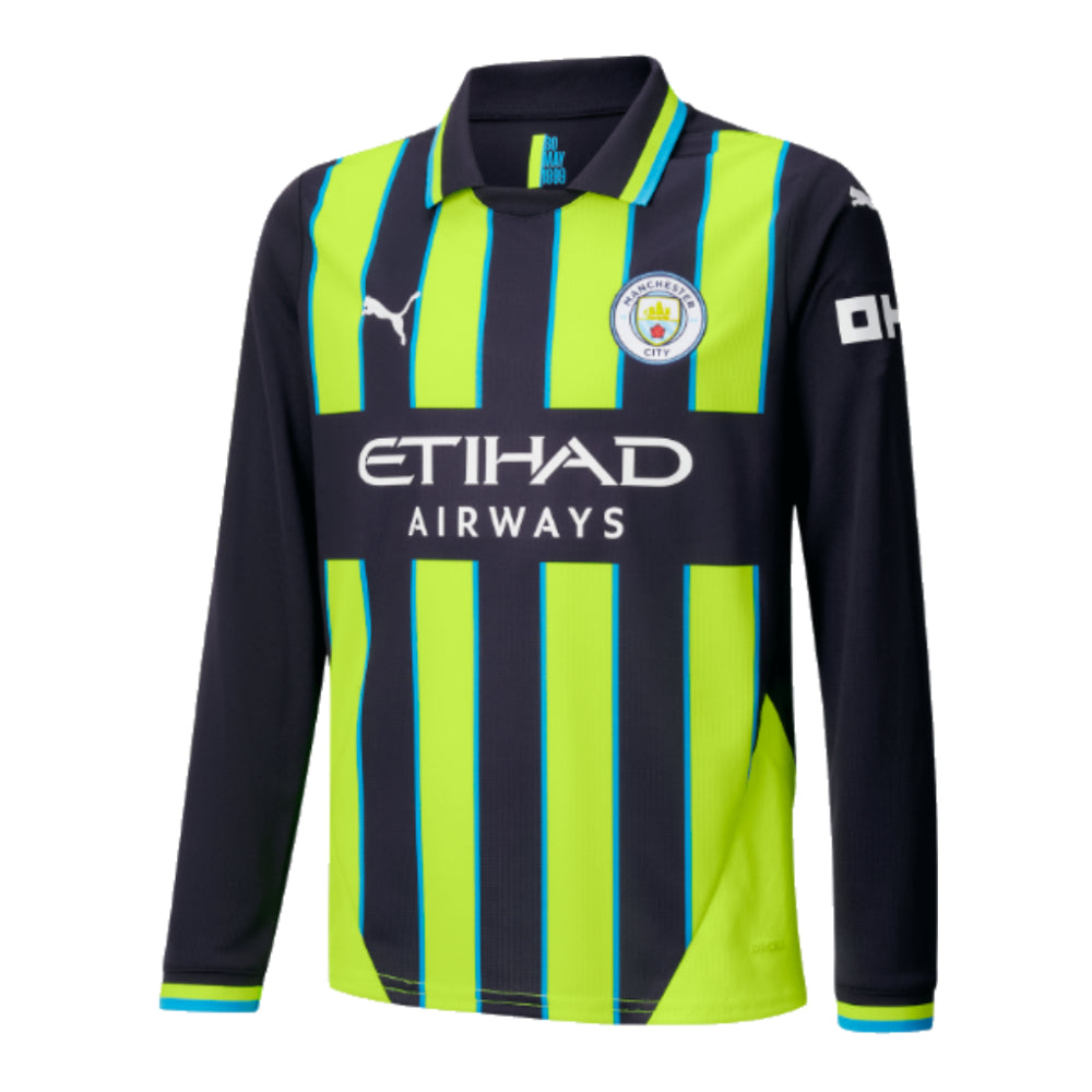 2024-2025 Man City Away Long Sleeve Shirt (Kids)_0