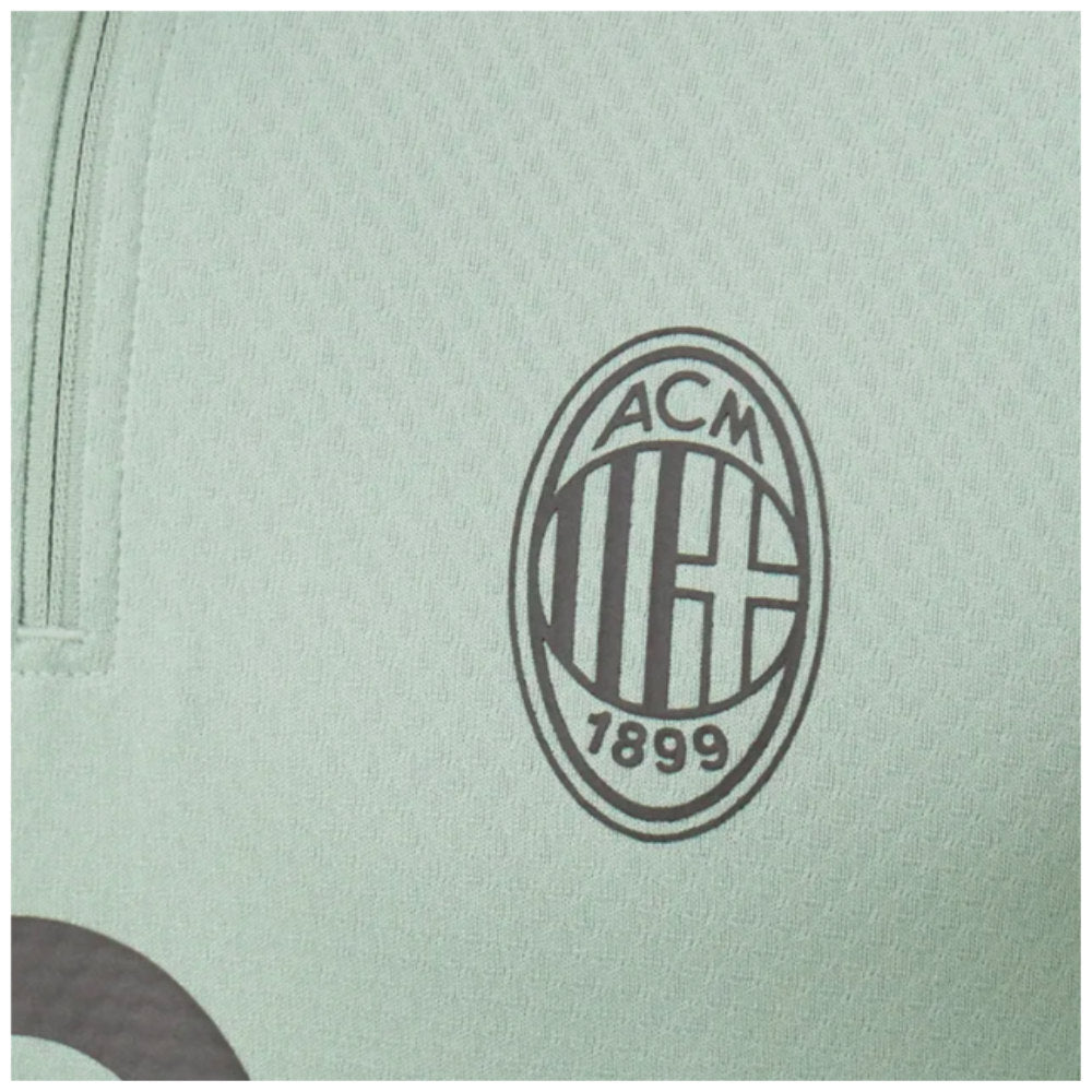 2024-2025 AC Milan Training 1/4 Zip Top (Green Fog)_1