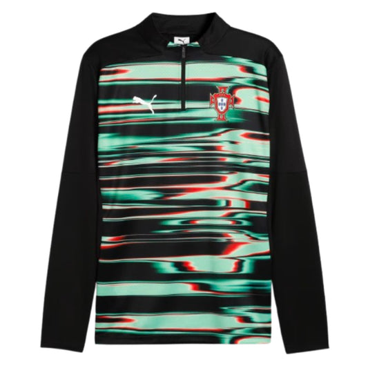 2025-2026 Portugal Prematch 1/4 Zip Top (Black)_0