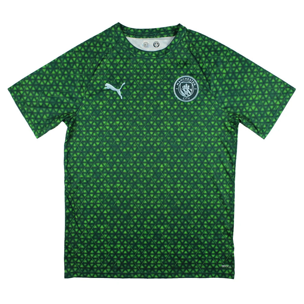 2025-2026 Man City Warm Up Jersey (Green Terrain) - Kids_0