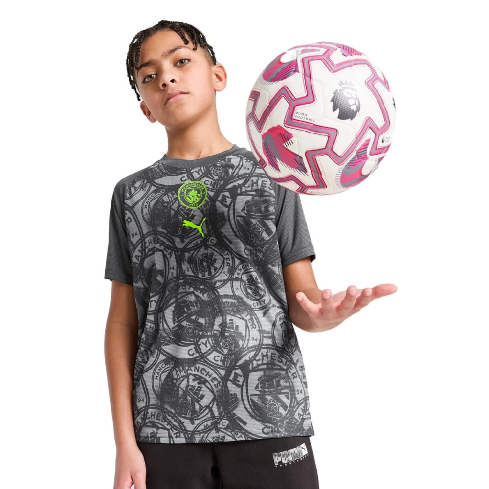 2025-2026 Man City Warm Up Jersey (Gray) - Kids_0