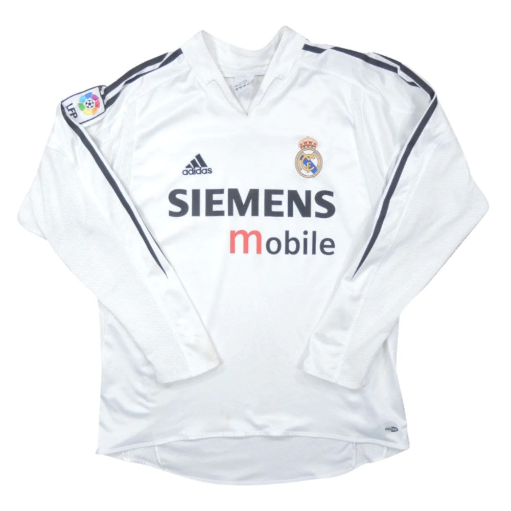 Real Madrid 2004-05 Long Sleeve Home Shirt (L) (Excellent)_0