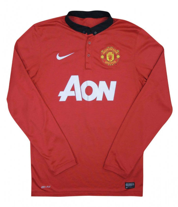 Manchester United 2013-14 Home Long Sleeve Shirt (L) (Mint)