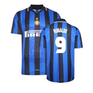 1998 Inter Milan Score Draw Home Shirt (M) (Excellent) (RONALDO 9)_0