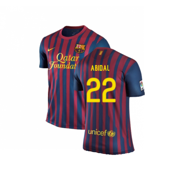 Barcelona 2011-2012 Home Shirt (S) (Excellent) (Abidal 22)