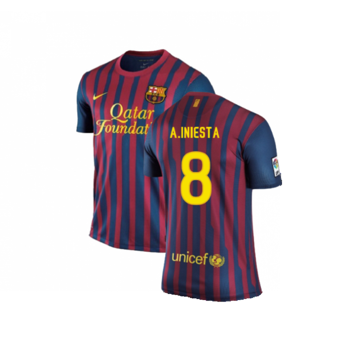 Barcelona 2011-2012 Home Shirt (S) (Excellent) (A.Iniesta 8)