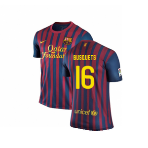 Barcelona 2011-2012 Home Shirt (S) (Excellent) (Busquets 16)_0