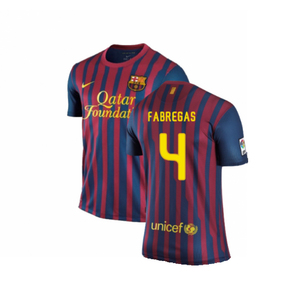 Barcelona 2011-2012 Home Shirt (S) (Excellent) (Fabregas 4)_0