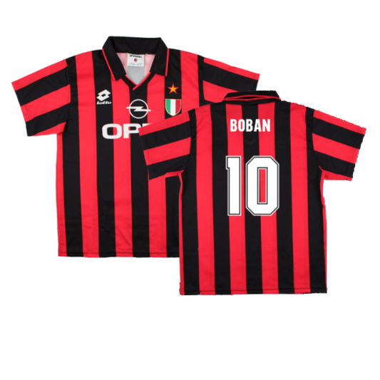 AC Milan 1994-95 Home Shirt (S) (BOBAN 10) (Excellent)_0