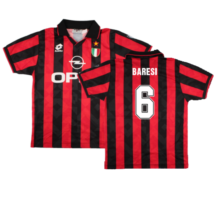 AC Milan 1994-96 Home Shirt (M) (Excellent) (BARESI 6)